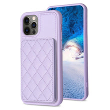 Load image into Gallery viewer, BF25 Square Plaid Card Bag Holder Phone Case, For iPhone 14 Pro Max, For iPhone 15, For iPhone SE 2022 / 2020 / 8 / 7, For iPhone 13 Pro Max, For iPhone 13 Pro, For iPhone 12 / 12 Pro