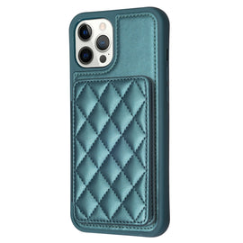 BF25 Square Plaid Card Bag Holder Phone Case, For iPhone 12 Pro Max, For iPhone 11 Pro Max, For iPhone 11, For iPhone 11 Pro, For iPhone X / XS, For iPhone XR