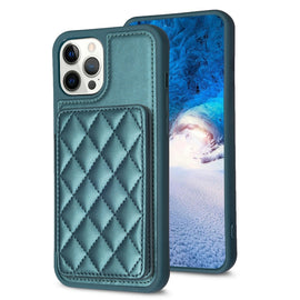 BF25 Square Plaid Card Bag Holder Phone Case, For iPhone 12 Pro Max, For iPhone 11 Pro Max, For iPhone 11, For iPhone 11 Pro, For iPhone X / XS, For iPhone XR