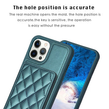 Load image into Gallery viewer, BF25 Square Plaid Card Bag Holder Phone Case, For iPhone 12 Pro Max, For iPhone 11 Pro Max, For iPhone 11, For iPhone 11 Pro, For iPhone X / XS, For iPhone XR