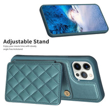 Load image into Gallery viewer, BF25 Square Plaid Card Bag Holder Phone Case, For iPhone 12 Pro Max, For iPhone 11 Pro Max, For iPhone 11, For iPhone 11 Pro, For iPhone X / XS, For iPhone XR