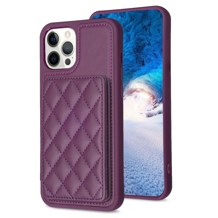 BF25 Square Plaid Card Bag Holder Phone Case, For iPhone 12 Pro Max, For iPhone 11 Pro Max, For iPhone 11, For iPhone 11 Pro, For iPhone X / XS, For iPhone XR