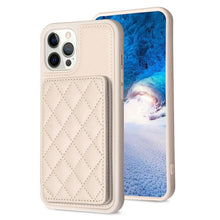 Load image into Gallery viewer, BF25 Square Plaid Card Bag Holder Phone Case, For iPhone 12 Pro Max, For iPhone 11 Pro Max, For iPhone 11, For iPhone 11 Pro, For iPhone X / XS, For iPhone XR