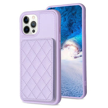Load image into Gallery viewer, BF25 Square Plaid Card Bag Holder Phone Case, For iPhone 12 Pro Max, For iPhone 11 Pro Max, For iPhone 11, For iPhone 11 Pro, For iPhone X / XS, For iPhone XR
