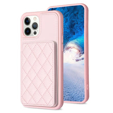Load image into Gallery viewer, BF25 Square Plaid Card Bag Holder Phone Case, For iPhone 12 Pro Max, For iPhone 11 Pro Max, For iPhone 11, For iPhone 11 Pro, For iPhone X / XS, For iPhone XR