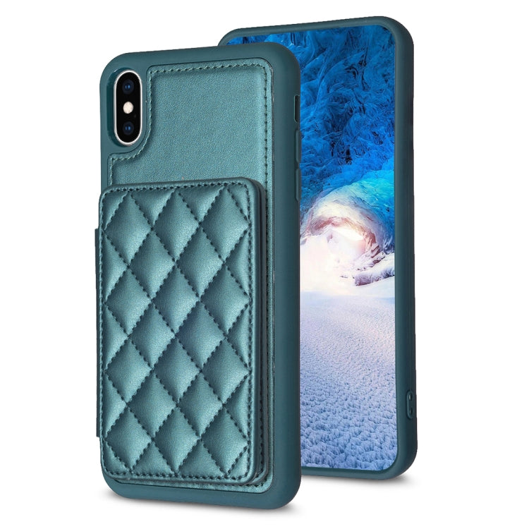 BF25 Square Plaid Card Bag Holder Phone Case, For iPhone 12 Pro Max, For iPhone 11 Pro Max, For iPhone 11, For iPhone 11 Pro, For iPhone X / XS, For iPhone XR