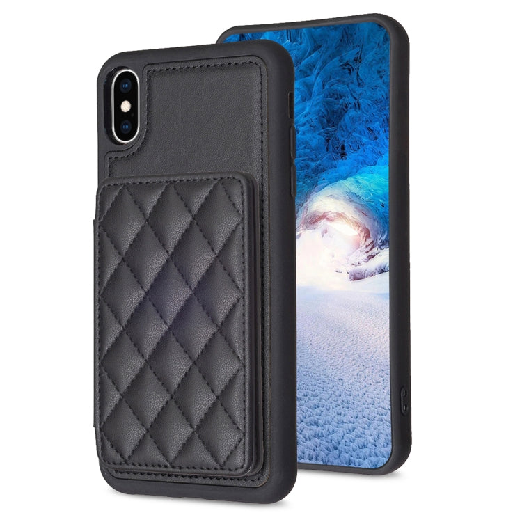 BF25 Square Plaid Card Bag Holder Phone Case, For iPhone 12 Pro Max, For iPhone 11 Pro Max, For iPhone 11, For iPhone 11 Pro, For iPhone X / XS, For iPhone XR