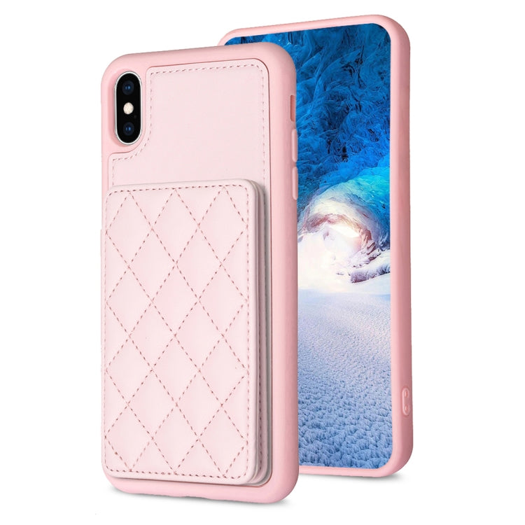 BF25 Square Plaid Card Bag Holder Phone Case, For iPhone 12 Pro Max, For iPhone 11 Pro Max, For iPhone 11, For iPhone 11 Pro, For iPhone X / XS, For iPhone XR