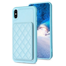 Load image into Gallery viewer, BF25 Square Plaid Card Bag Holder Phone Case, For iPhone 12 Pro Max, For iPhone 11 Pro Max, For iPhone 11, For iPhone 11 Pro, For iPhone X / XS, For iPhone XR