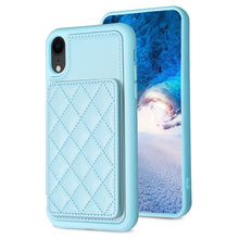 Load image into Gallery viewer, BF25 Square Plaid Card Bag Holder Phone Case, For iPhone 12 Pro Max, For iPhone 11 Pro Max, For iPhone 11, For iPhone 11 Pro, For iPhone X / XS, For iPhone XR