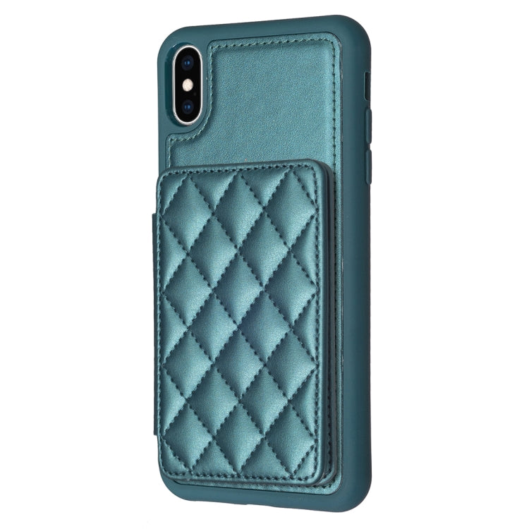 BF25 Square Plaid Card Bag Holder Phone Case, For iPhone XS Max, For iPhone 8 Plus / 7 Plus
