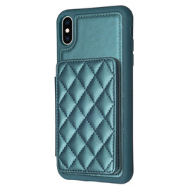 BF25 Square Plaid Card Bag Holder Phone Case, For iPhone XS Max, For iPhone 8 Plus / 7 Plus