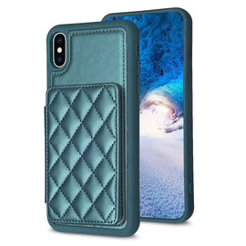 BF25 Square Plaid Card Bag Holder Phone Case, For iPhone XS Max, For iPhone 8 Plus / 7 Plus