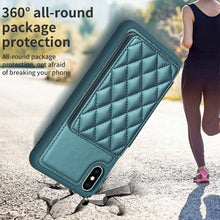 Load image into Gallery viewer, BF25 Square Plaid Card Bag Holder Phone Case, For iPhone XS Max, For iPhone 8 Plus / 7 Plus