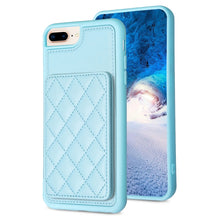Load image into Gallery viewer, BF25 Square Plaid Card Bag Holder Phone Case, For iPhone XS Max, For iPhone 8 Plus / 7 Plus
