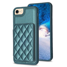 Load image into Gallery viewer, BF25 Square Plaid Card Bag Holder Phone Case, For iPhone 14 Pro Max, For iPhone 15, For iPhone SE 2022 / 2020 / 8 / 7, For iPhone 13 Pro Max, For iPhone 13 Pro, For iPhone 12 / 12 Pro