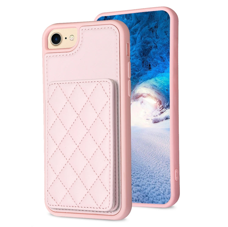 BF25 Square Plaid Card Bag Holder Phone Case, For iPhone 14 Pro Max, For iPhone 15, For iPhone SE 2022 / 2020 / 8 / 7, For iPhone 13 Pro Max, For iPhone 13 Pro, For iPhone 12 / 12 Pro
