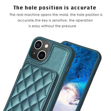 Load image into Gallery viewer, BF25 Square Plaid Card Bag Holder Phone Case, For iPhone 15, For iPhone 14 Pro Max, For iPhone SE 2022 / 2020 / 8 / 7, For iPhone 13 Pro Max, For iPhone 13 Pro, For iPhone 12 / 12 Pro