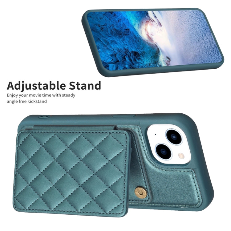 BF25 Square Plaid Card Bag Holder Phone Case, For iPhone 15, For iPhone 14 Pro Max, For iPhone SE 2022 / 2020 / 8 / 7, For iPhone 13 Pro Max, For iPhone 13 Pro, For iPhone 12 / 12 Pro