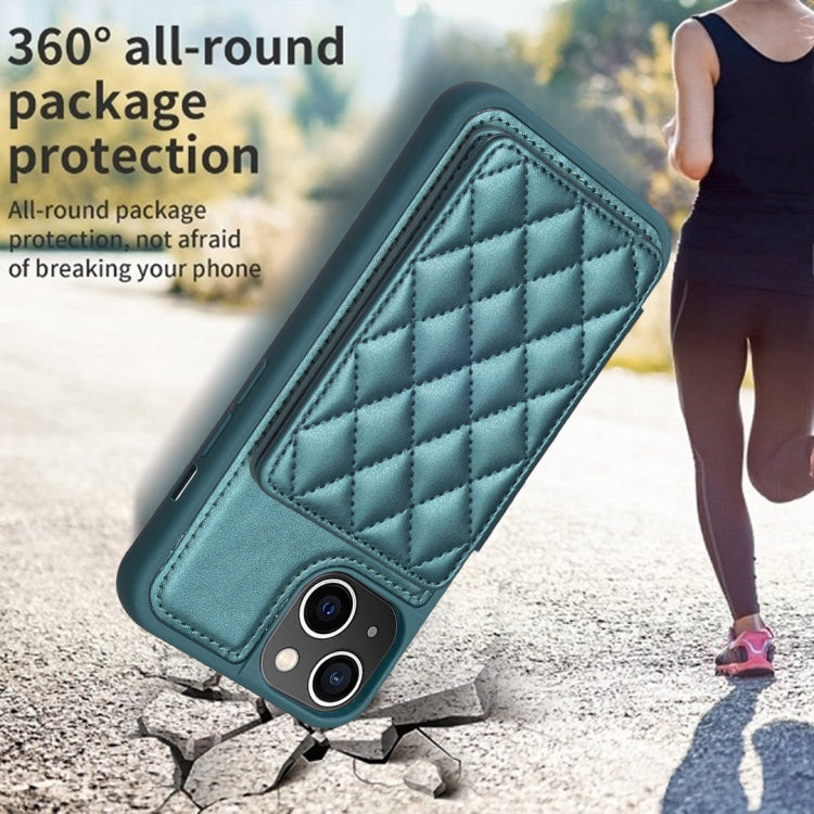BF25 Square Plaid Card Bag Holder Phone Case, For iPhone 15, For iPhone 14 Pro Max, For iPhone SE 2022 / 2020 / 8 / 7, For iPhone 13 Pro Max, For iPhone 13 Pro, For iPhone 12 / 12 Pro