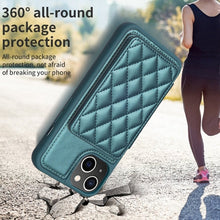 Load image into Gallery viewer, BF25 Square Plaid Card Bag Holder Phone Case, For iPhone 15, For iPhone 14 Pro Max, For iPhone SE 2022 / 2020 / 8 / 7, For iPhone 13 Pro Max, For iPhone 13 Pro, For iPhone 12 / 12 Pro
