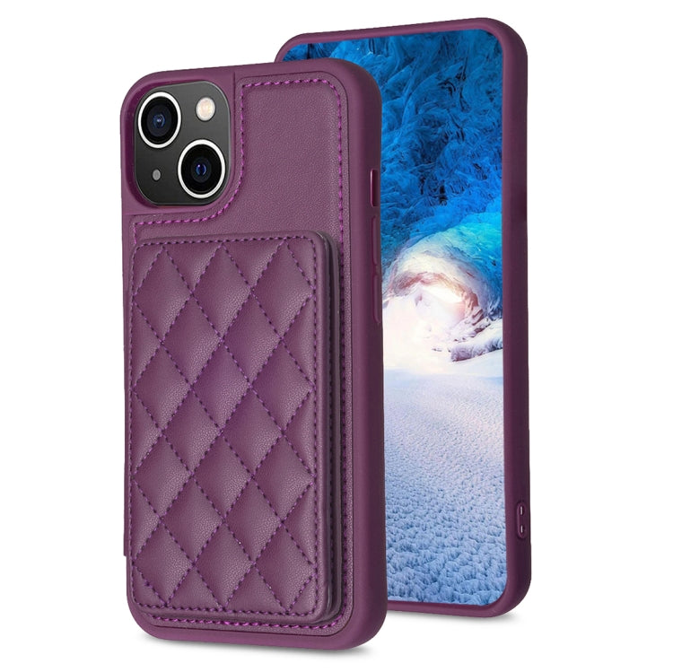 BF25 Square Plaid Card Bag Holder Phone Case, For iPhone 14 Pro Max, For iPhone 15, For iPhone SE 2022 / 2020 / 8 / 7, For iPhone 13 Pro Max, For iPhone 13 Pro, For iPhone 12 / 12 Pro