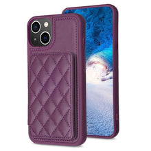 Load image into Gallery viewer, BF25 Square Plaid Card Bag Holder Phone Case, For iPhone 14 Pro Max, For iPhone 15, For iPhone SE 2022 / 2020 / 8 / 7, For iPhone 13 Pro Max, For iPhone 13 Pro, For iPhone 12 / 12 Pro