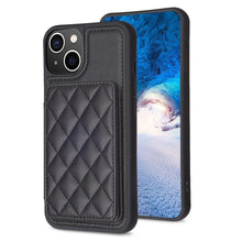 Load image into Gallery viewer, BF25 Square Plaid Card Bag Holder Phone Case, For iPhone 14 Pro Max, For iPhone 15, For iPhone SE 2022 / 2020 / 8 / 7, For iPhone 13 Pro Max, For iPhone 13 Pro, For iPhone 12 / 12 Pro