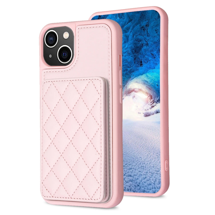 BF25 Square Plaid Card Bag Holder Phone Case, For iPhone 14 Pro Max, For iPhone 15, For iPhone SE 2022 / 2020 / 8 / 7, For iPhone 13 Pro Max, For iPhone 13 Pro, For iPhone 12 / 12 Pro