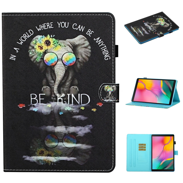 Colored Drawing Stitching Horizontal Flip Leather Case, with Holder & Card Slots