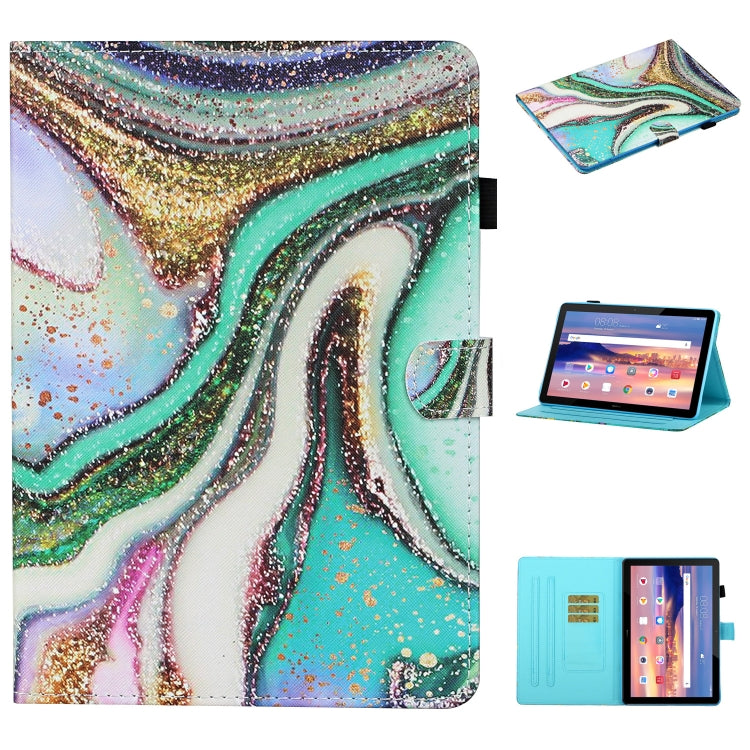 Colored Drawing Stitching Horizontal Flip Leather Case, with Holder & Card Slots