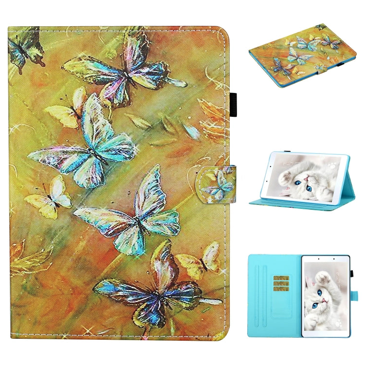 Colored Drawing Stitching Horizontal Flip Leather Case, with Holder & Card Slots