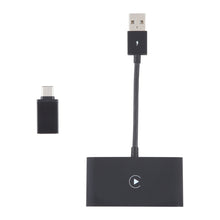 Load image into Gallery viewer, USB + USB-C / Type-C Wired to Wireless Carplay Adapter for iPhone, Black Rectangle