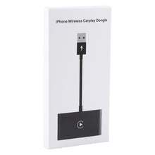 Load image into Gallery viewer, USB + USB-C / Type-C Wired to Wireless Carplay Adapter for iPhone, Black Rectangle