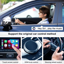 Load image into Gallery viewer, USB + USB-C / Type-C Wired to Wireless Carplay Adapter for iPhone, Black Rectangle
