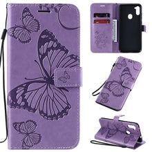Load image into Gallery viewer, 3D Butterflies Embossing Pattern Horizontal Flip Leather Case with Holder &amp; Card Slot &amp; Wallet, For Sony Xperia L4, For Sony Xperia 10 II, For Xiaomi Redmi K30 Pro, For Samsung Galaxy A11, For Samsung Galaxy A21s, For Samsung Galaxy A31
