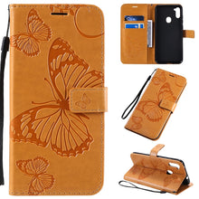 Load image into Gallery viewer, 3D Butterflies Embossing Pattern Horizontal Flip Leather Case with Holder &amp; Card Slot &amp; Wallet, For Sony Xperia L4, For Sony Xperia 10 II, For Xiaomi Redmi K30 Pro, For Samsung Galaxy A11, For Samsung Galaxy A21s, For Samsung Galaxy A31