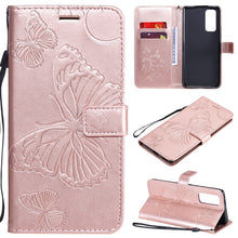 Load image into Gallery viewer, 3D Butterflies Embossing Pattern Horizontal Flip Leather Case with Holder &amp; Card Slot &amp; Wallet