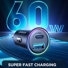 Load image into Gallery viewer, JOYROOM JR-CCN04 60W PD+QC3.0 Mini Metal Car Charger, JR-CCN04