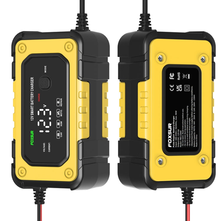 FOXSUR FBC1206E 6A 12V Car / Motorcycle Smart Battery Charger, AU Plug, US Plug, EU Plug, UK Plug