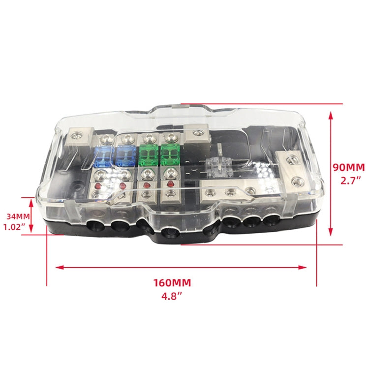 CP-0721 Orvac 0-4 GA 4 Circuit HD Fuse Power Distribution Block Ground Buss with LED Indicator, CP-0721