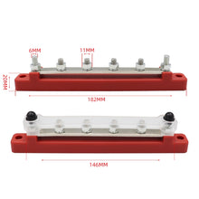 Load image into Gallery viewer, RV Yacht 150A High Current Single-row 4-way Busbar with 6pcs Terminals, CP-3123, CP-3124
