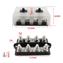 Load image into Gallery viewer, RV Modified Yacht Double-row 4-way Busbar with Dust Cover, CP-3156 M8, CP-3157 M10