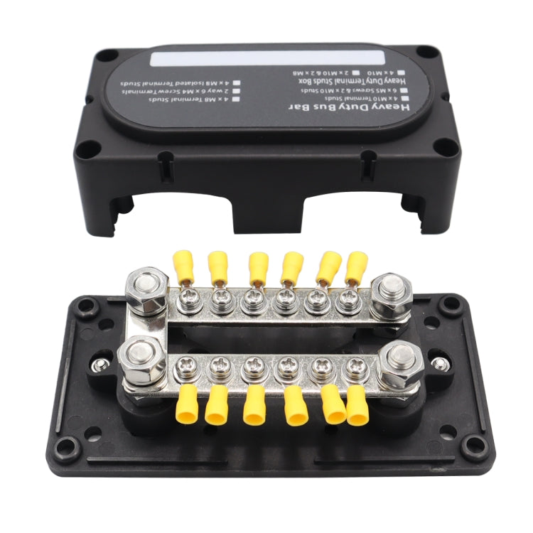 150A 12-48V RV Yacht Modified Double Row 12-way M6 Terminal Busbar with 12pcs Terminals, CP-3158, CP-3159