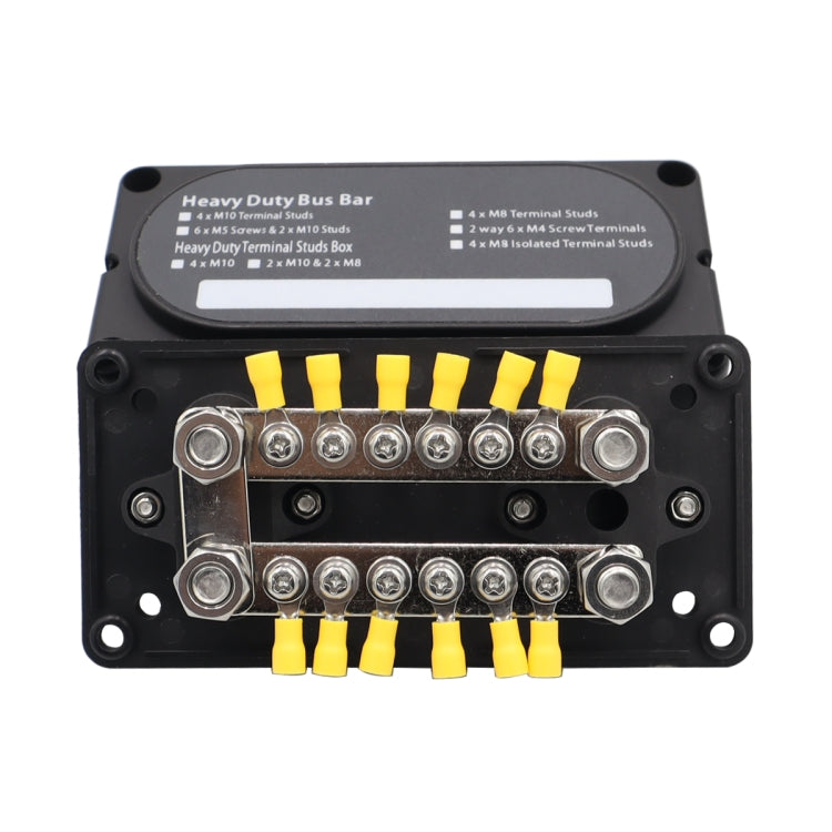 150A 12-48V RV Yacht Modified Double Row 12-way M6 Terminal Busbar with 12pcs Terminals, CP-3158, CP-3159