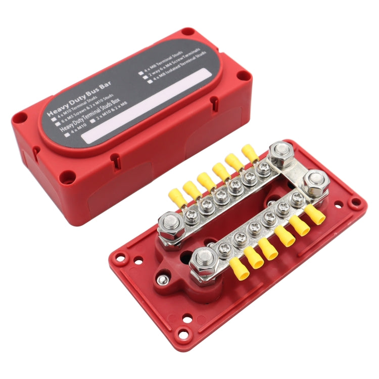 150A 12-48V RV Yacht Modified Double Row 12-way M6 Terminal Busbar with 12pcs Terminals, CP-3158, CP-3159