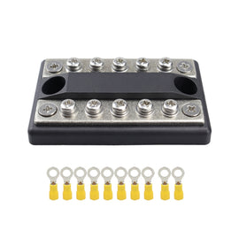 CP-4002 100A 48V RV Yacht Modified Double Row 5-way Busbar with 10pcs Terminals, CP-4002