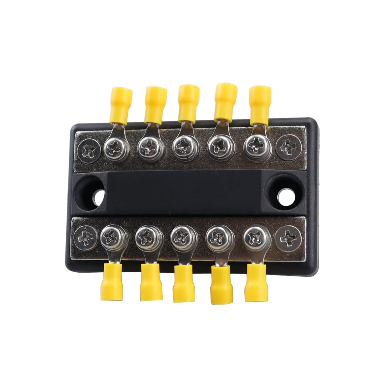 CP-4002 100A 48V RV Yacht Modified Double Row 5-way Busbar with 10pcs Terminals, CP-4002