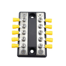 Load image into Gallery viewer, CP-4002 100A 48V RV Yacht Modified Double Row 5-way Busbar with 10pcs Terminals, CP-4002