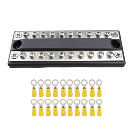 CP-4051 100A 48V RV Yacht Modified Double Row 10-way Busbar with 20pcs Terminals, CP-4051
